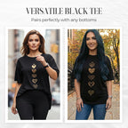 Women's Heart Print Short Sleeve T-Shirt ¨C Loose Fit