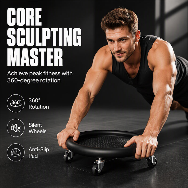 Abdominal Roller Wheel Disc with Knee Mat ¨C Fitness©\focused