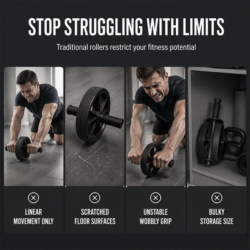 Abdominal Roller Wheel Disc with Knee Mat ¨C Fitness©\focused