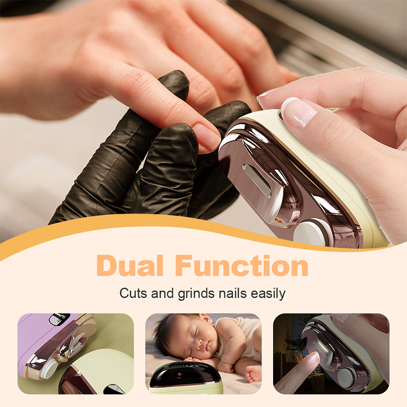 2-in-1 Safe Electric Nail Clipper ¨C Trims, Grinds & Polishes with LED Light.