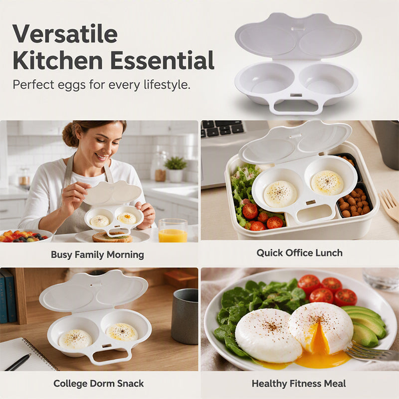 Free Dual Cavity Microwave Egg Poacher