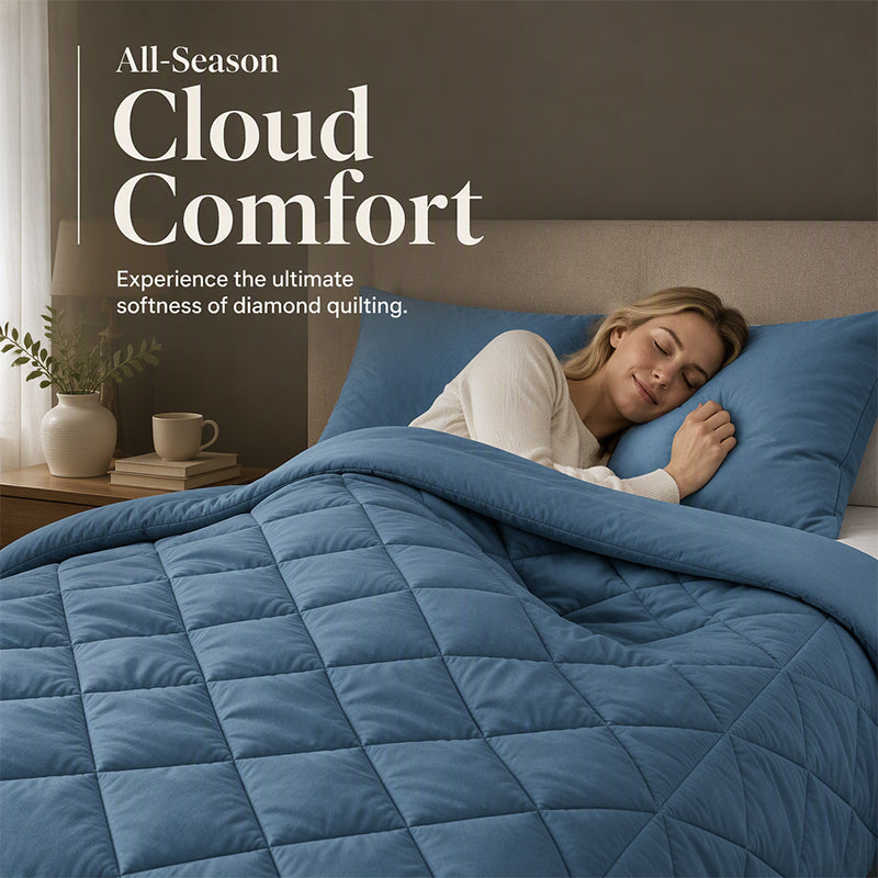 Quilted Microfiber Duvet Set | Evenly Distributed Filling