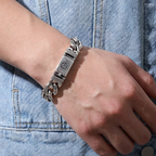 Retro-Armband für Herren mit Sechs-Silben-Mantra