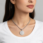 Gratis ketting met hanger van roestvrij staal en Arabische kalligrafie