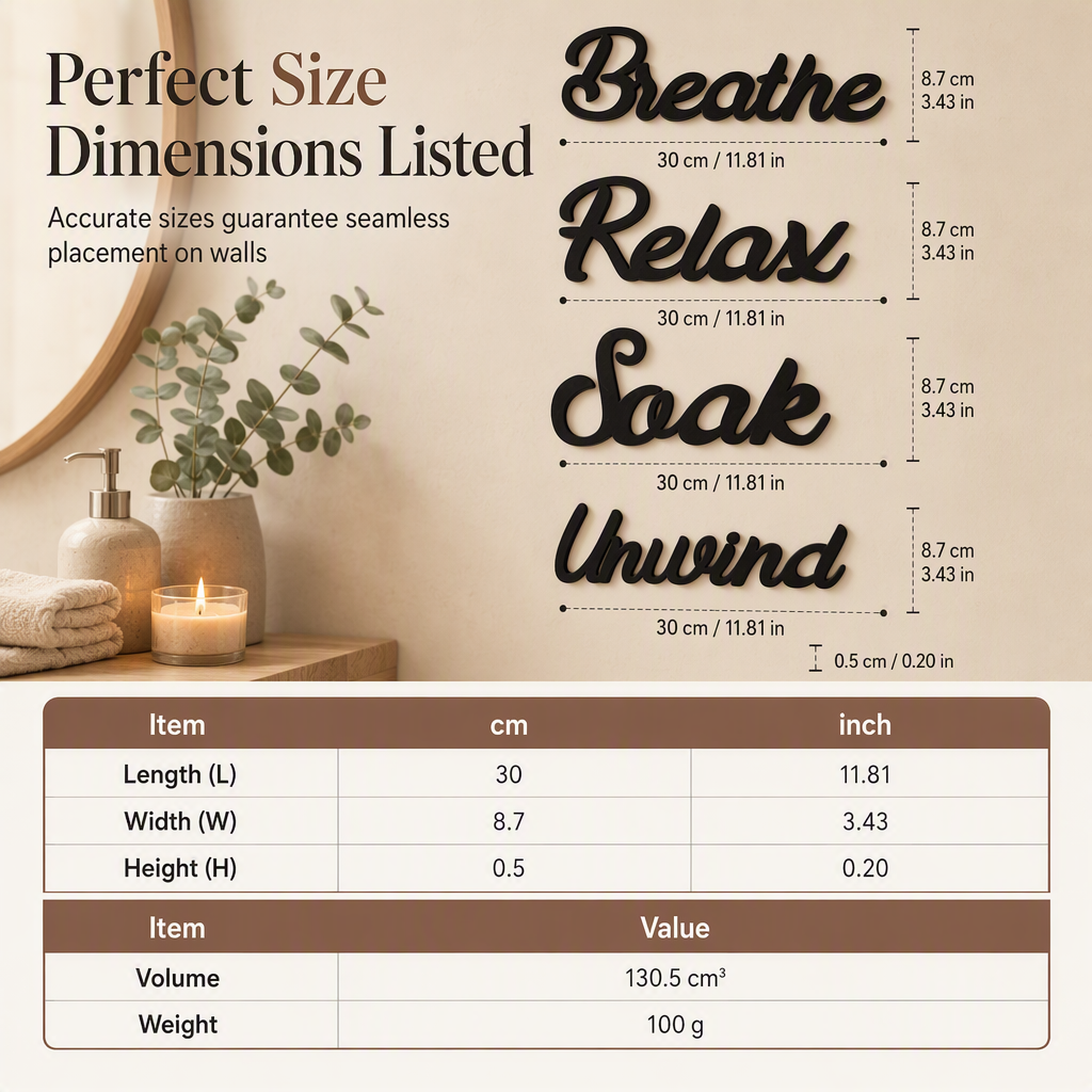 4 Piece Farmhouse Bathroom Wall Decor Set